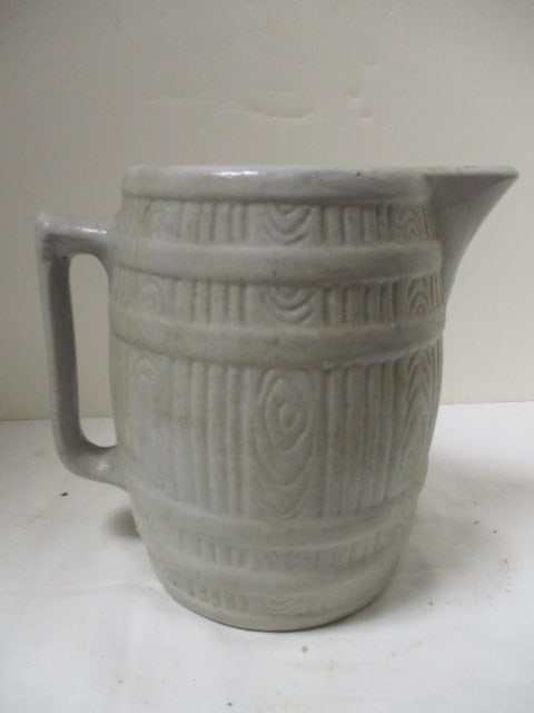 Gray Glaze Barrel Like Design Stoneware Pitcher (1 of 5)