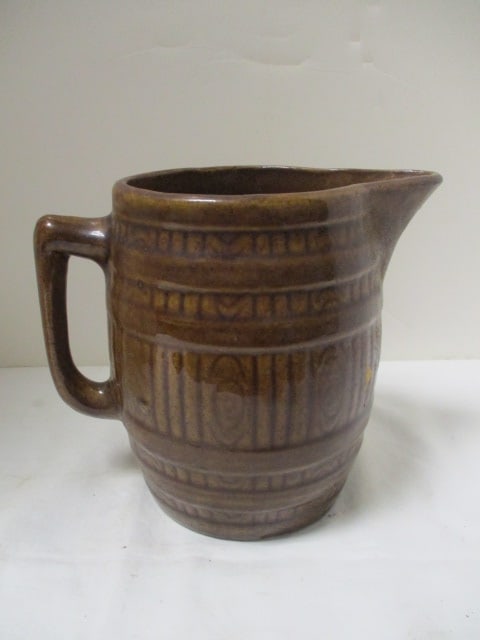 Barrel Pitcher Brown Glaze (Possibly Unmarked McCoy) (1 of 6)