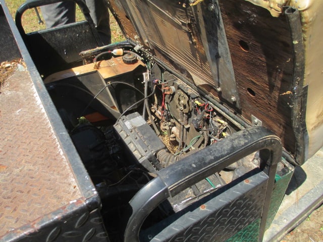 E-Z-Go Gas Power Golf Cart with Diamond Plate Bed for Parts - 8