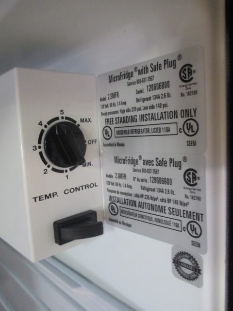 MicroFridge Safe Plug Microwave Refrigerator Combination - 12