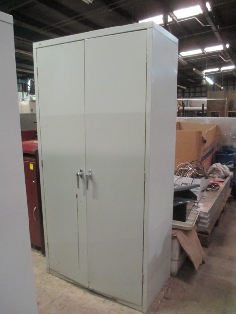 HON Co. Metal 2 Door Storage Cabinet: 36 1/4" x 18 1/4" x 72", has lock but no key, Local Pickup Only