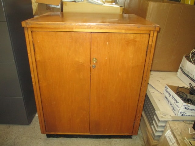 Wood 2 Door Locking Storage Cabinet (1 of 7)