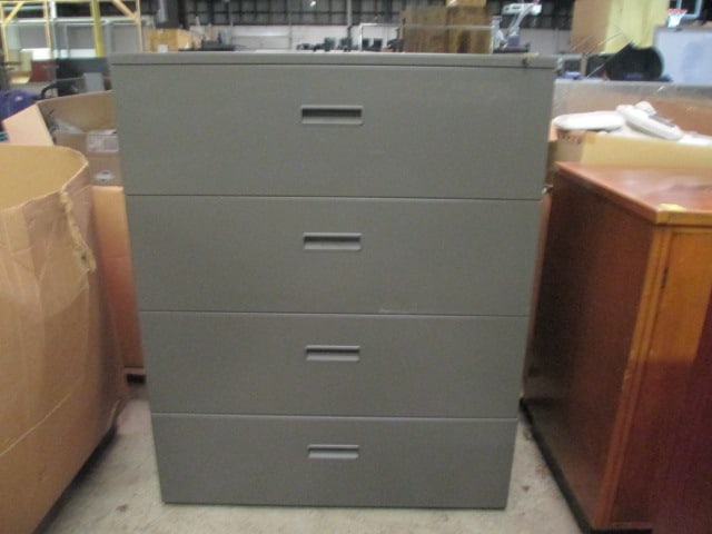 Dark Grey 4 Drawer Lateral File Cabinet: 41 1/2" x 19 1/2" x 51 1/2", Local Pickup Only 