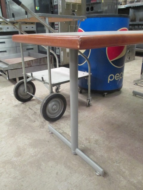 Wood Banded Worktable with Metal Frame - 2