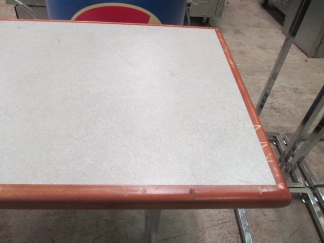 Wood Banded Worktable with Metal Frame - 5