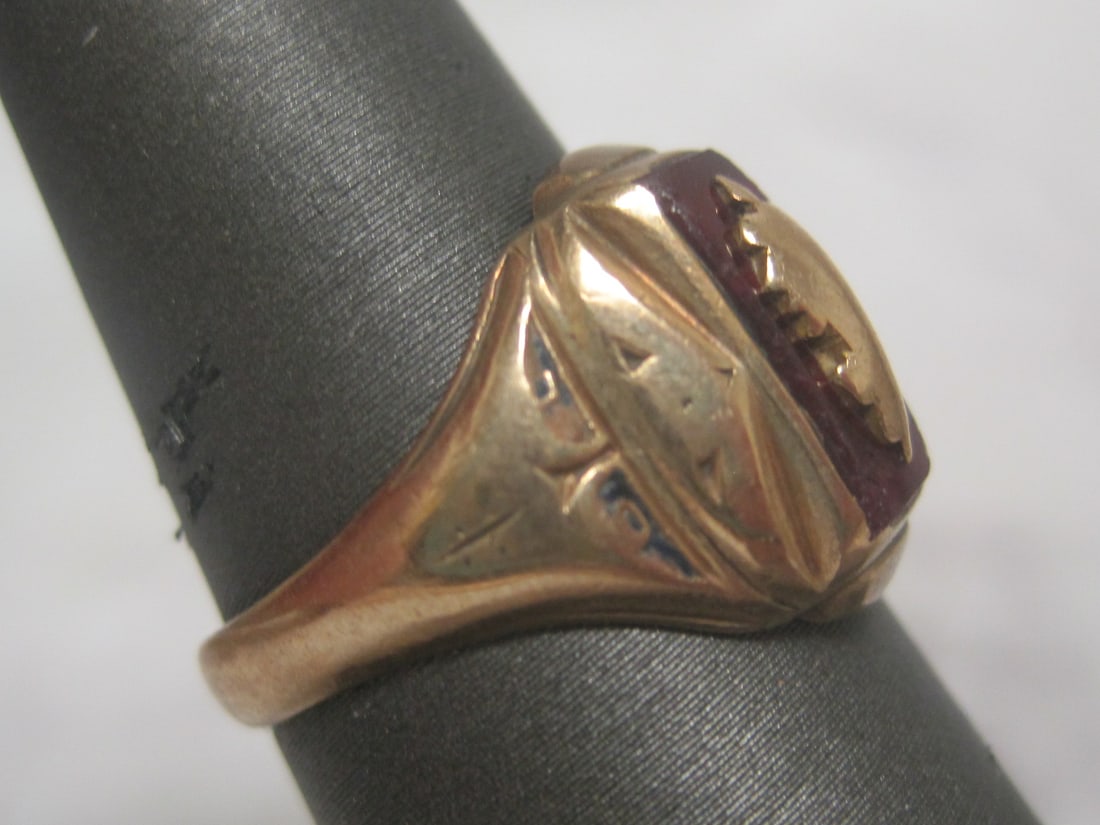 10k Gold Antique Class Ring - 3