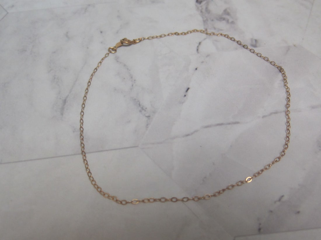 10" 14k Gold Ankle Bracelet: Weighs 0.4 gram