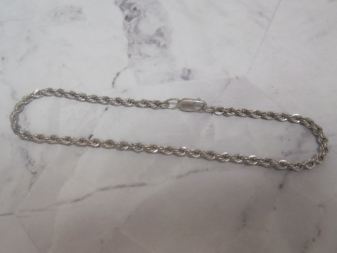 7 1/2" Sterling Silver Rope Bracelet (1 of 3)