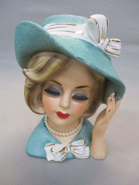 6" Lady Head Vase (1 of 7)