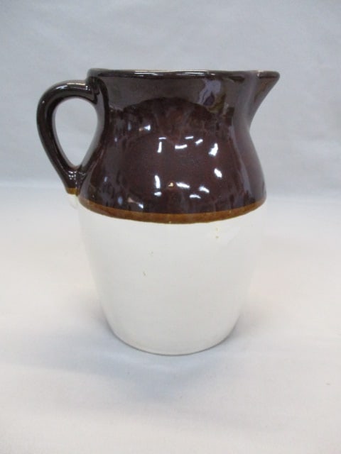 2 Tone Glazed Stoneware Pitcher 8.5" (1 of 5)