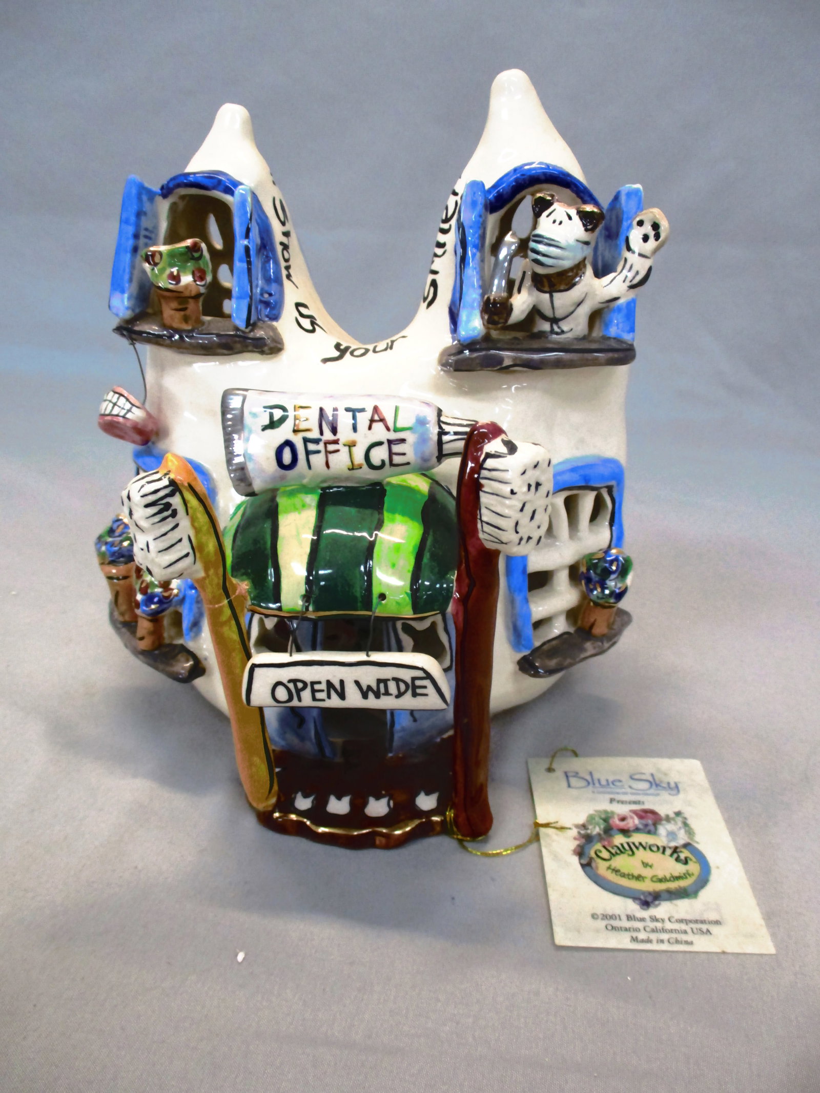 Dental Office Ceramic Tea Light Holder By Heather Goldminc: 7" Missing Underplate