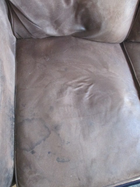 Lane Furniture Leather Textured Upholstered Rolled Arm Sofa with Nail Head Accents - 5