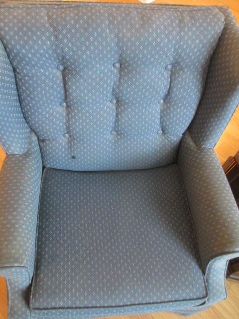 Upholstered Button Tufted Wingback Armchair - 2