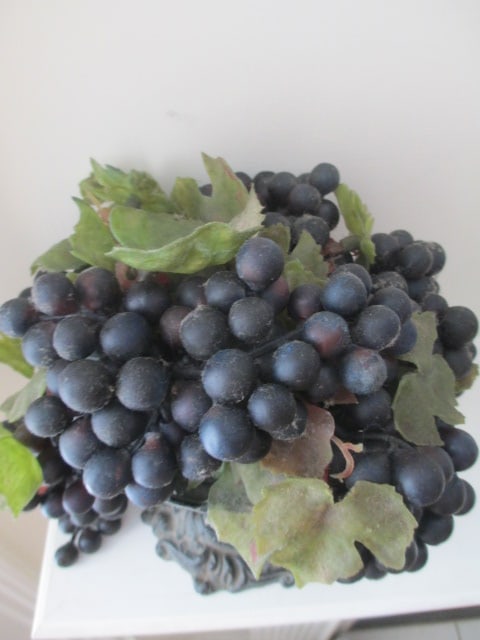 Cefor Cast Metal Pierced Compote with Artificial Grape Cluster - 2
