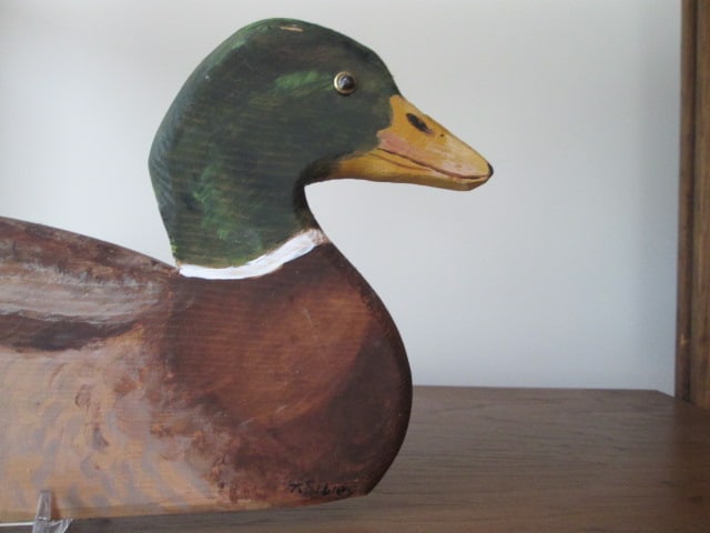 T. Sibley Signed Handpainted Mallard Drake Wood Plaque - 2