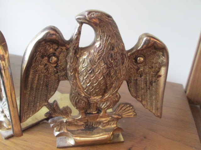 Pair of Brass Eagle Bookends - 2
