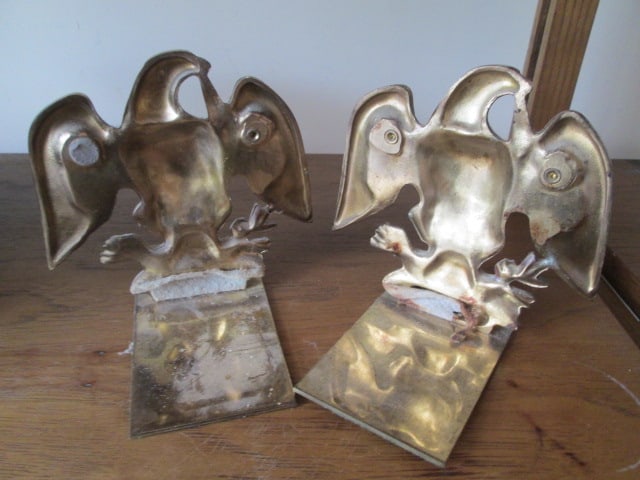 Pair of Brass Eagle Bookends - 3