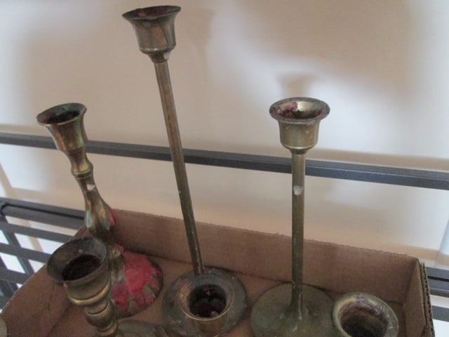 Nine Brass Candle Holders - 3