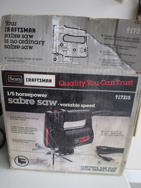 Sears Craftsman 1/5 Horsepower Electric Sabre Saw and New Blades: Model 917215, powers on