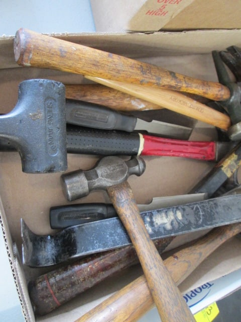 Various Style Hammers, Chisels and Pry Bar - 3