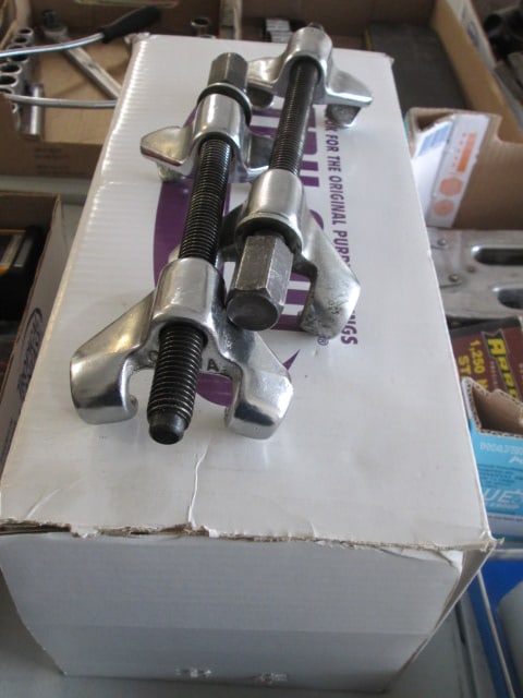 New Old Stock Tru-Coil Racing Spring and Pair of Coil Spring Compressors: .