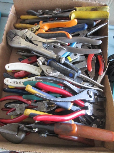 Large Grouping of Various Style Pliers: .