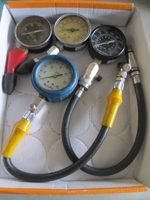 Four Air Pressure/Compression Gauges: .