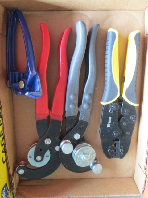 Two Brake Line Benders, 3-in-1 Tube Bender and Titan Ratcheting Wire Terminal Crimper: .