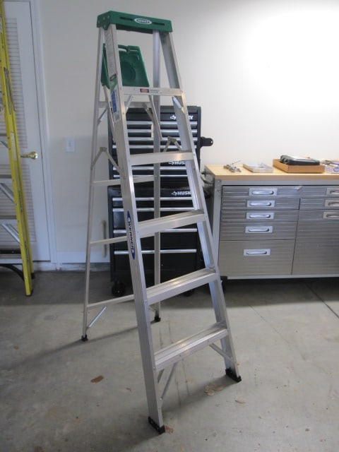 Werner Model 356 Aluminum 6' Folding A-Frame Ladder: 225 lb. capacity, Medium Duty, Local Pickup Only