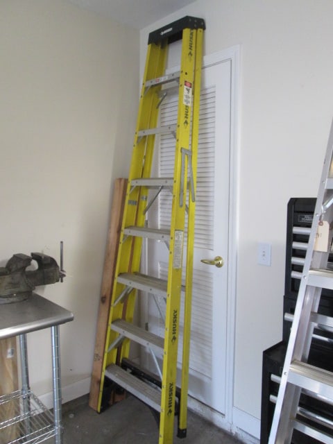 Husky 8' Model 01-48000-00 Yellow Fiberglass Folding A-Frame Ladder: 250 lb. capacity, Local Pickup Only
