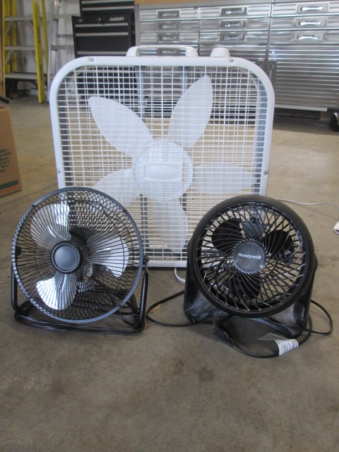 Black MainStays and Honeywell Personal Air Circulating Fans and One White Lasko Box Fan: All work, Local Pickup Only