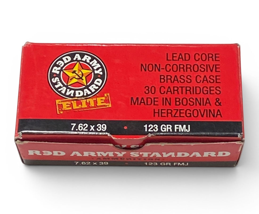 NIB 30rds. Of 7.62x39mm 123gr. FMJ Red Army Standard Elite Ammunition: See photos