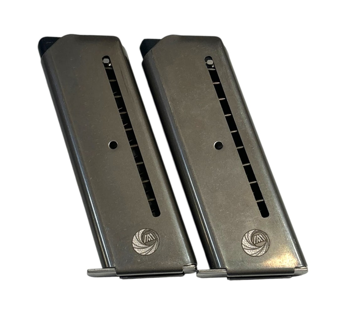 (2) 7-Round Factory New .44 AUTO MAG (AMP) Auto Mag Pistol Magazines: Excellent Hard-To-Find Rare Magazines for the .44 AMP Pistol