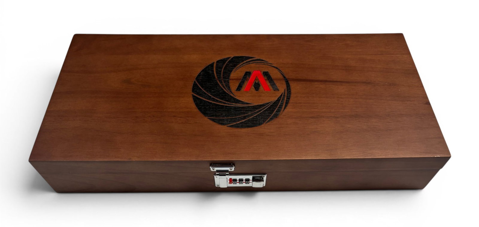 Brand New .44 AMP (.44 AUTO MAG PISTOL) Wooden Presentation Case: For Auto Mag pistol and two magazines. Wood cases are very nicely made and could be used for anything if you change out the inside and refinish the top. Nice dial lock on front.