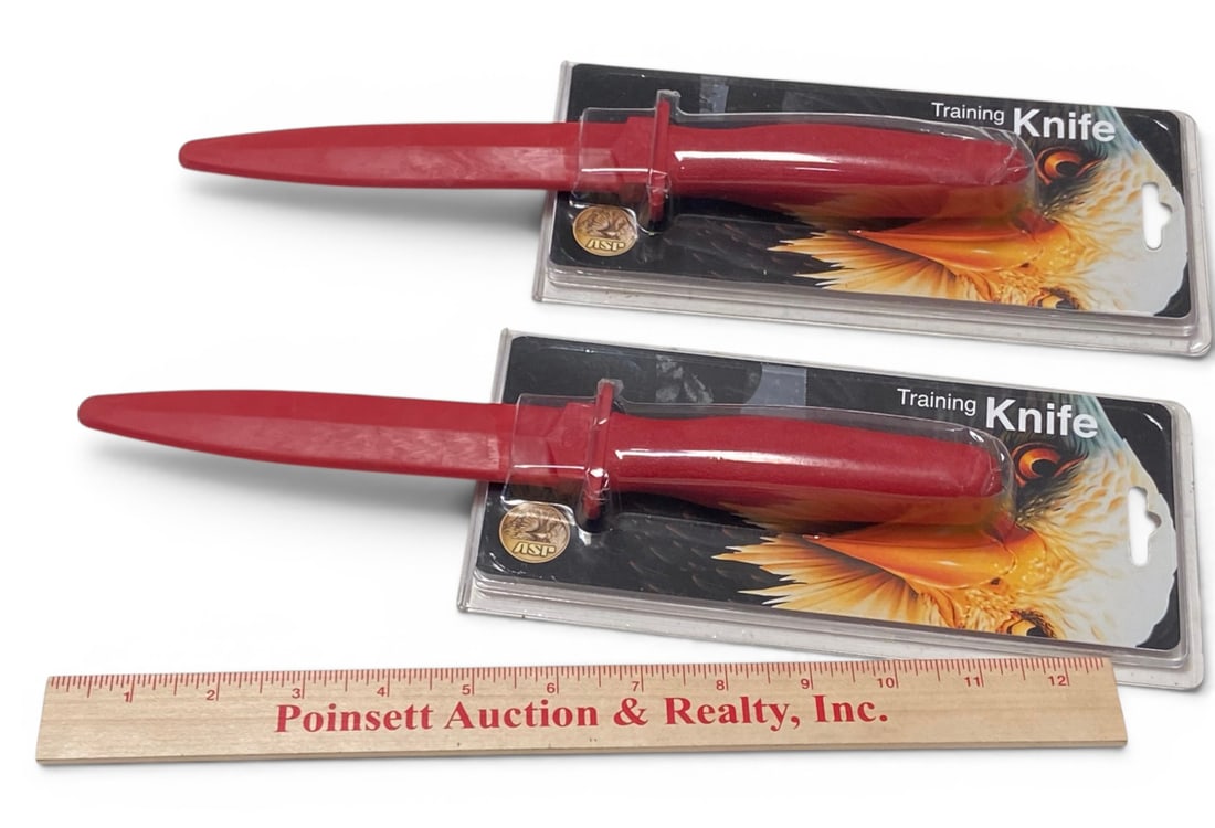 (2) NIB Rubber JSV Red Training Knives - 2