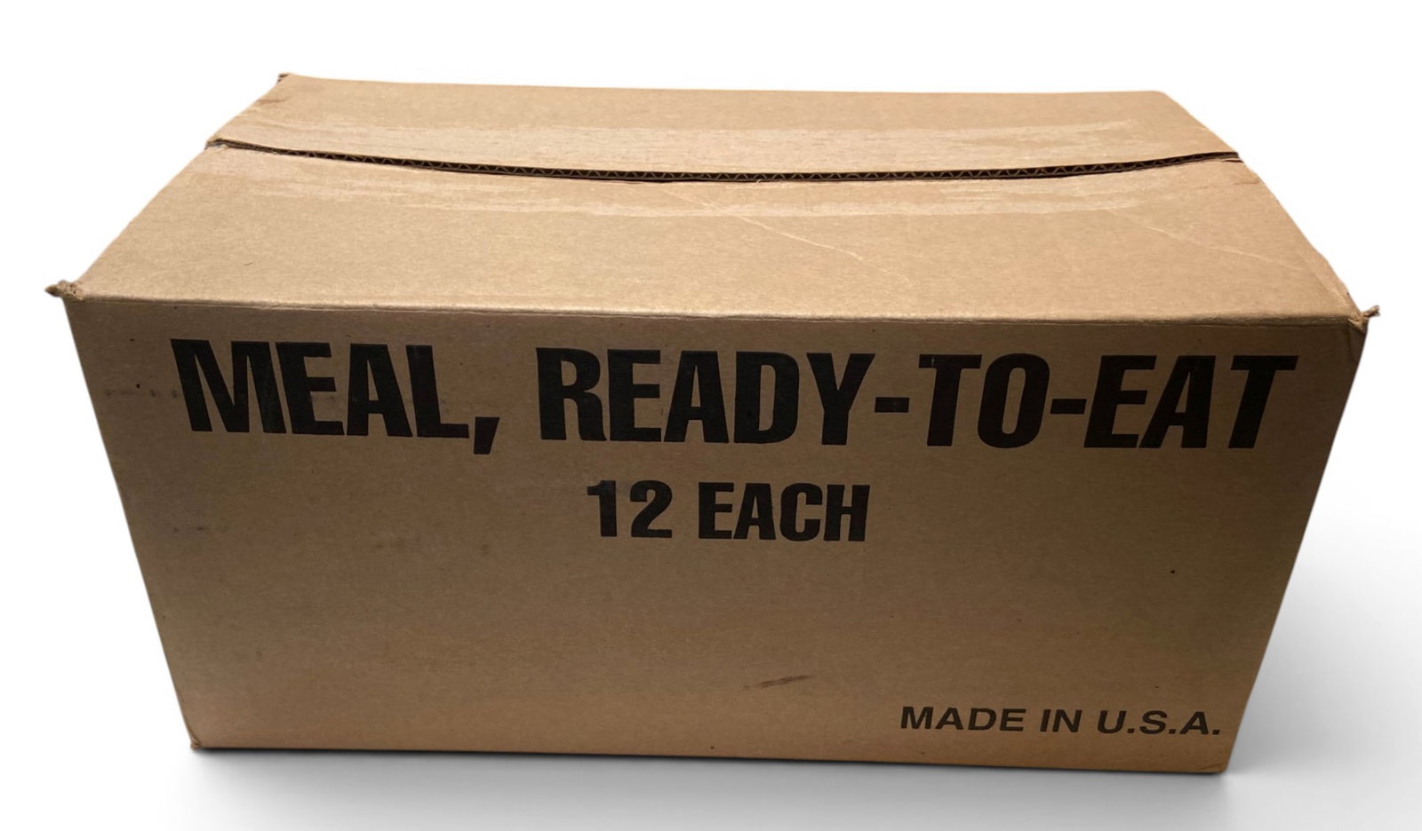NIB 12-Pack MRE (Meals Ready to Eat) Sealed Box: See photos for what's all here. (3) AR/pistol magazine pouches, (1) double pistol magazine pouch, (1) sling, (2) drop leg left hand holsters, (1) sniper face scarf, (1) 3-pack of spork/knife, (2) M4
