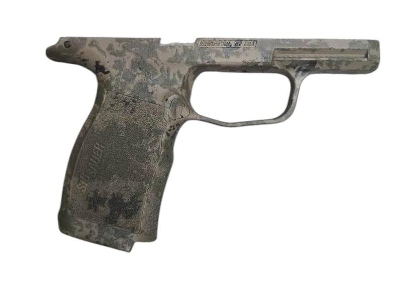 Excellent Sig Sauer P365XL Grip Module - Camouflage Cerakote: Fresh and Unused Camouflage Cerakote pattern Grip Module for the Sig Sauer P365XL