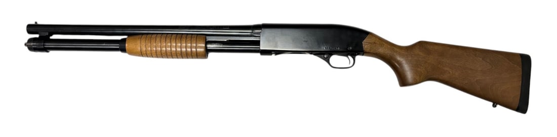 Excellent Winchester Model 1300 Defender "Marlboro Edition" 12 GA. Pump Action Shotgun: S#: L3273252 | 18.5" Barrel with 2-3/4" and 3" Chamber |||| CONDITION: Excellent. 99% original blued finish on receiver with some finish wear on the barrel. Shows some honest use. Wood stock is in