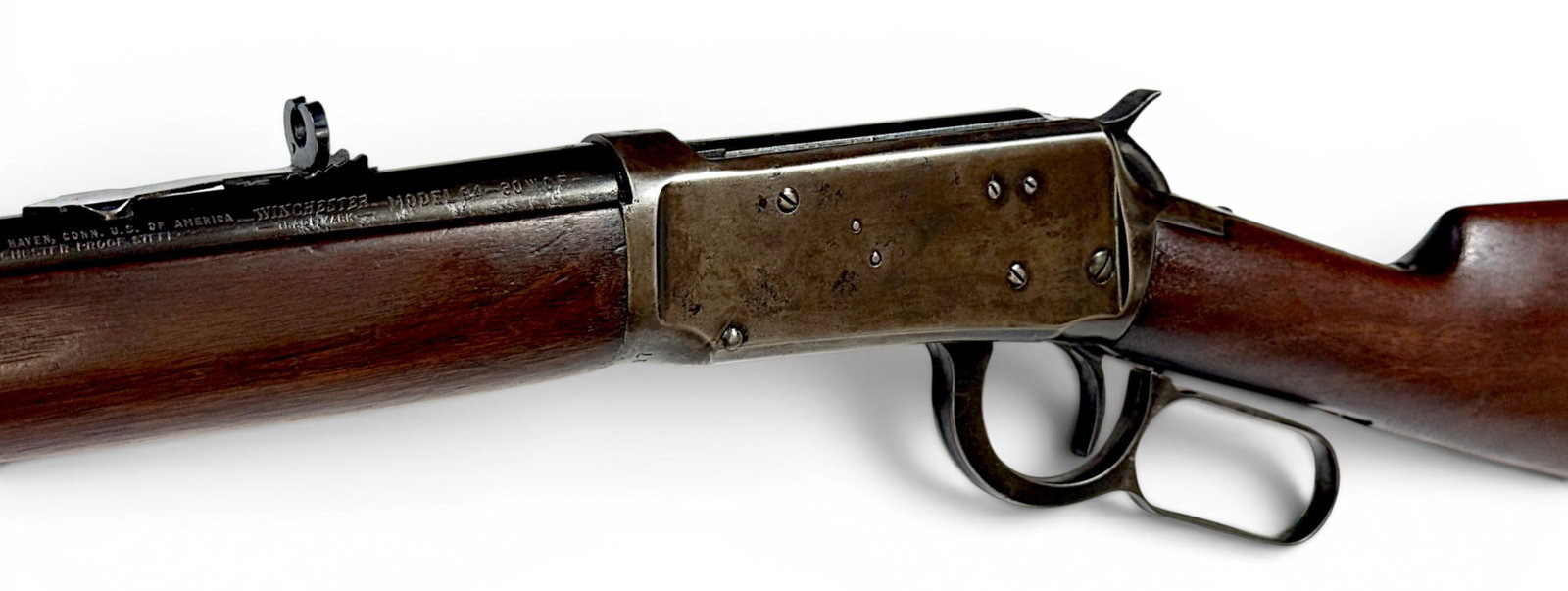 Scarce 1949 PRE-64 Winchester Model 94 .30 W.C.F. Lever Action Rifle: S#: 1564117, mfg. 1949 | 20" Barrel | Has WP proof stamp marks on the receiver and barrel, which signify that the barrel and receiver are mated and tested with a high proof cartridge |||| CONDITION: V