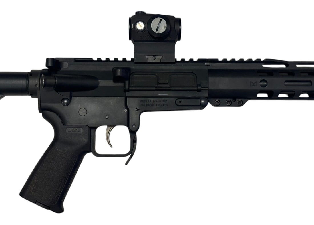 Excellent PSA Model KS-47G2 7.62x39mm Semi-Automatic 10" AR Pistol with Sig Sauer Red Dot & Sling - 9