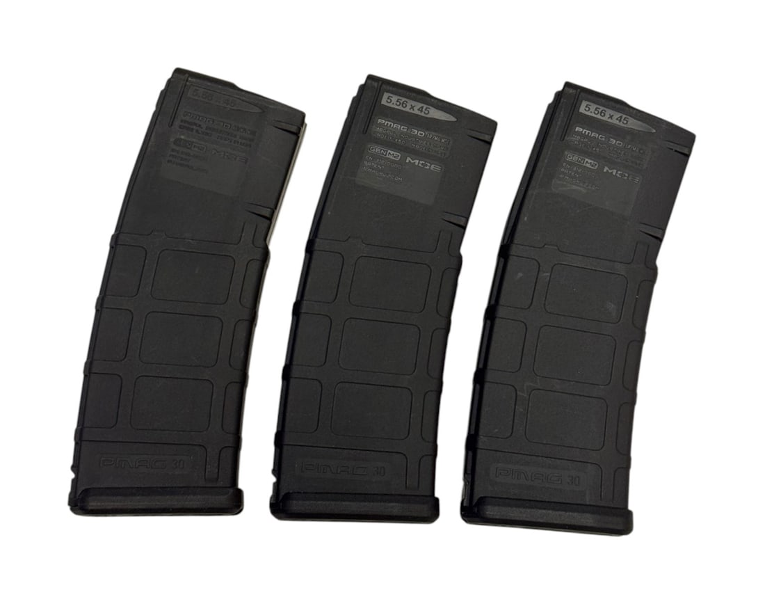 (3) Magpul PMAG 30 AR/M4 (30-Round, AR-15) Gen 2 Magazines: MAG571-BLK