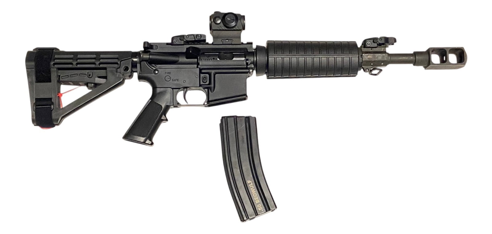 Excellent PSA/Alexander Arms .50 BEOWULF Semi-Auto AR Pistol w/ Sig Red Dot and Tank Muzzle Brake - 7