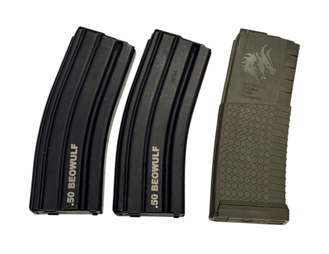 (3) .50 BEOWULF 10-Round AR Magazines: See photos