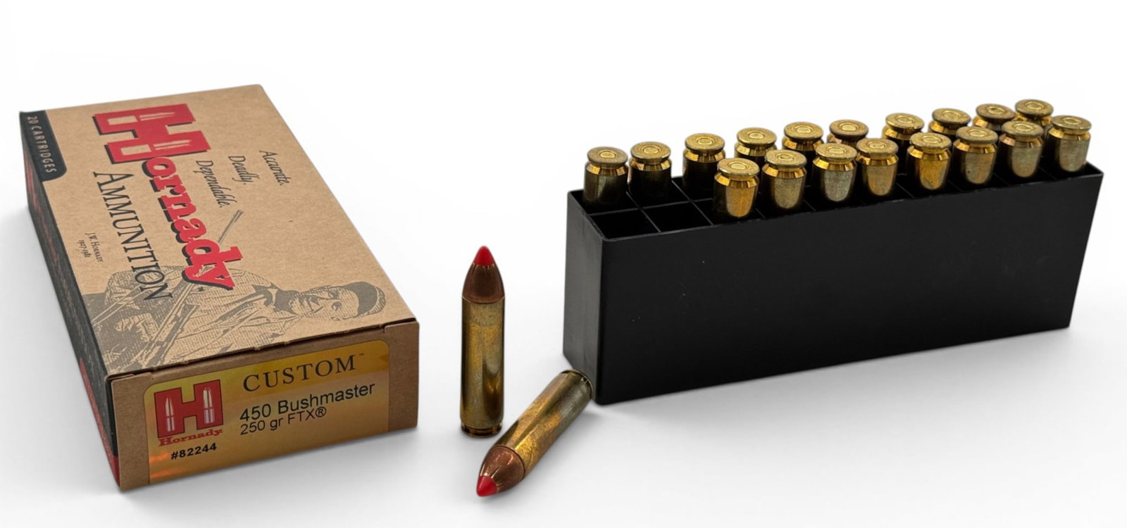 NIB 20rds. of 450 BUSHMASTER 250gr. FTX Hornady Ammunition: High Quality and Expensive Ammunition