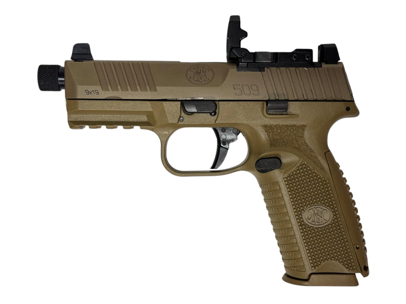 Excellent FN 509 9mm FDE Semi-Automatic Pistol with VSM Collapsing Optic and Threaded Barrel - 4
