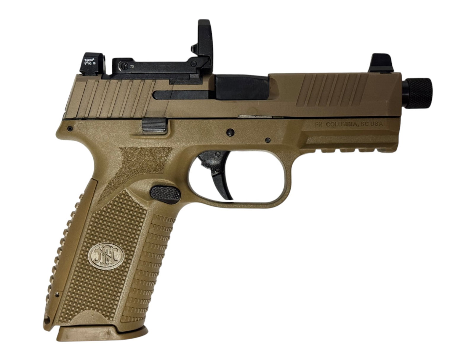 Excellent FN 509 9mm FDE Semi-Automatic Pistol with VSM Collapsing Optic and Threaded Barrel - 5