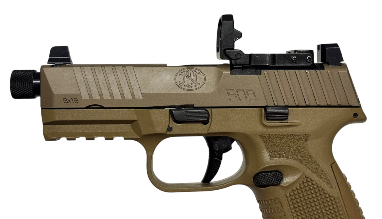 Excellent FN 509 9mm FDE Semi-Automatic Pistol with VSM Collapsing Optic and Threaded Barrel - 6