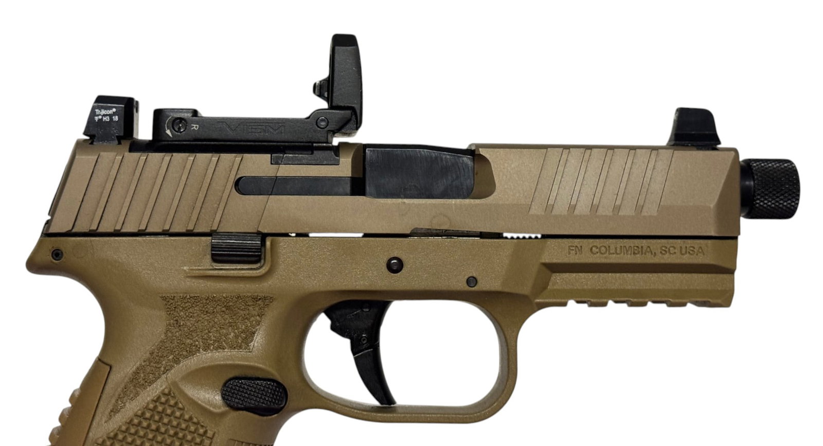 Excellent FN 509 9mm FDE Semi-Automatic Pistol with VSM Collapsing Optic and Threaded Barrel - 7