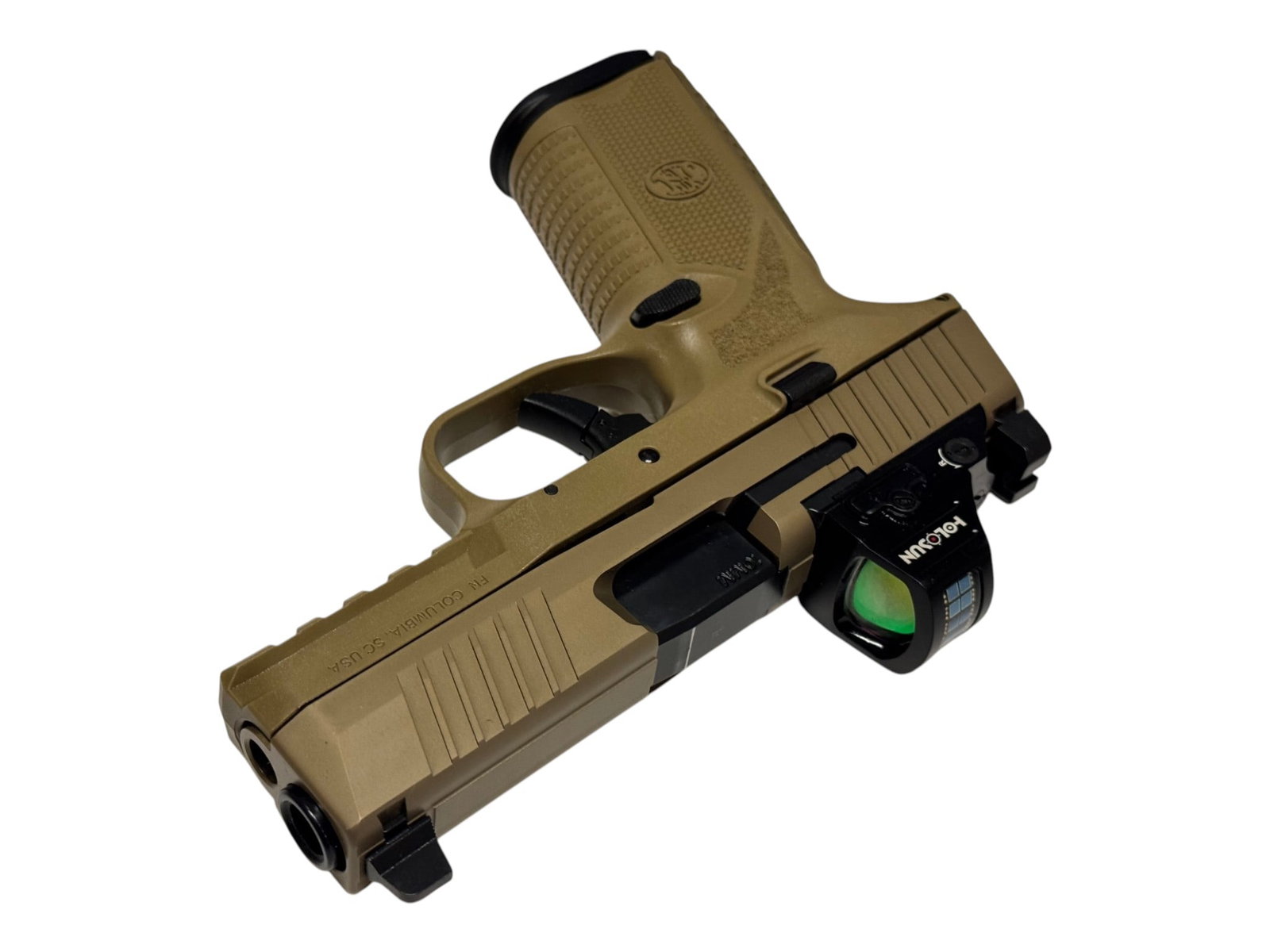 Excellent FN 510 MRD Semi-Automatic 10mm FDE Pistol with Holosun 407C RMR in Original Box - 17