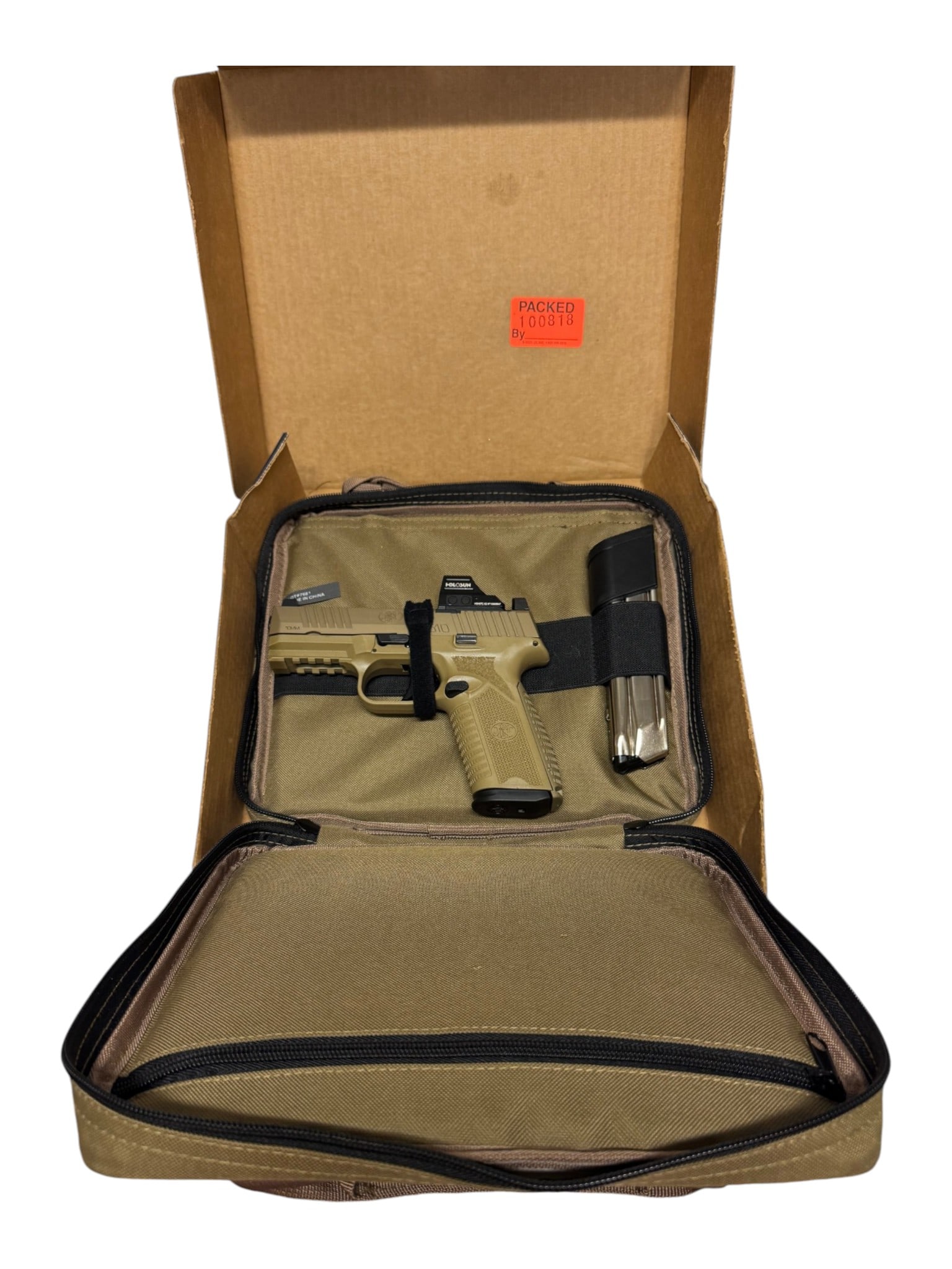 Excellent FN 510 MRD Semi-Automatic 10mm FDE Pistol with Holosun 407C RMR in Original Box - 4